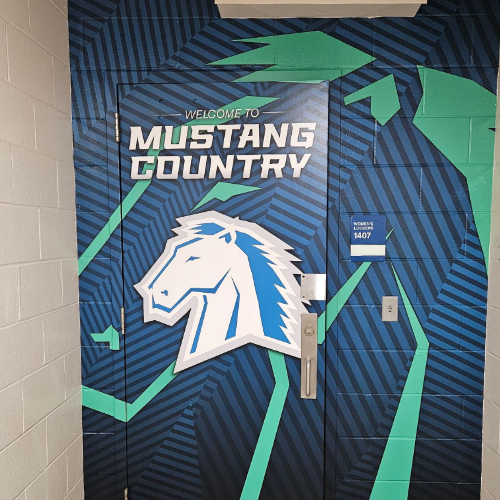 Rough Surface Graphics - Mustang Country Door